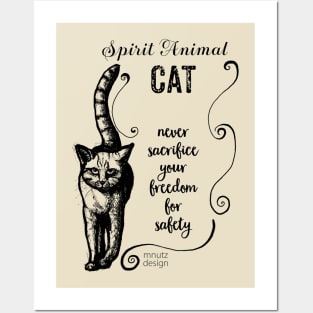 Spirit animal cat black Posters and Art